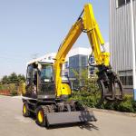 Engineering Wheel Hydraulic Excavator Machine Digging Trenches Wheeled Digger for sale
