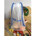 Printed CPE Clear Drawstring Plastic Bags / Custom Made Plastic Travel Cosmetic Bag for sale