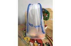 China Printed CPE Clear Drawstring Plastic Bags / Custom Made Plastic Travel Cosmetic Bag supplier