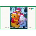 Custom Yellow 210D Oxford Cloth Inflatable Bear Inflated Cartoon Characters For Advertising for sale