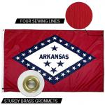 State of Arkansas Flag 3x5 ft Outdoor Heavy duty Dupont Nylon US Flags Strong Canvas Heading and  Brass Grommets for sale