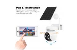 China Waterproof IP65 Solar PIR Human Detection PTZ Floodlight Camera Solar CCTV Solar Camera supplier