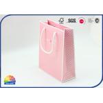 Pink Eco Friendly Customized Size Paper Gift Bag Wiht Nylon Handle for sale