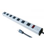 Multi Plug 7 Way Power Outlet Bar With Surge Protection Aluminium Alloy Shell for sale