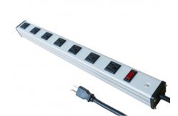 China Multi Plug 7 Way Power Outlet Bar With Surge Protection Aluminium Alloy Shell supplier