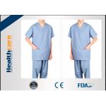 Anti Dust Disposable Scrub Suits SMS/PP Short Sleeve Garments Breathable Comfortable for sale
