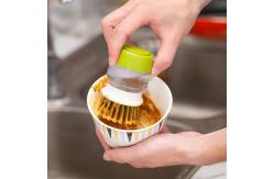 China Disassembled Kitchen Soap Dispensing Palm Brush With Drip Tray supplier