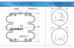 China 3B-300 Convoluted Air Spring Replacement 3B-6617 AIRSUSTECH Suspension supplier