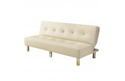 China White PU Leather Folding Couch Bed For Home Bedroom supplier