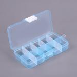 Blue 10 Grid PP Plastic Storage Box Removable Divider Organizer with Blue White Button for sale