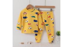 China Cute Kids Winter Night Suits Pajama Sets 95% Cotton With Threaded Cuffs supplier