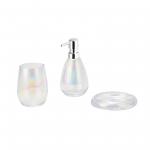 Colorful Shells Style Glass Soap Foam Dispenser Toothbrush Holder Bathroom Accessories Set for sale