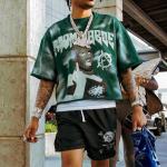 Men's Custom Streetwear Vintage Acid Wash Sun Faded Raw Hem Boxy Fit Crop Top T-Shirt for sale