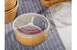 China Biodegradable 500ml Kraft Hot Soup Paper Serving Bowls With Lid , Eco Friendly supplier