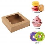 Eco-friendly custom cake donut kraft paper pie box window cake box