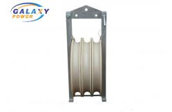 China Load 40KN 660x100mm Three Nylon Wheels Conductor Stringing Block supplier
