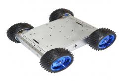 China 4WD Four Wheel Arduino Smart Car Robot Black Aluminum Alloy Cross - Country Line supplier