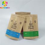 Biodegradable paper bags with  food storage kraft paper bag stand up pouch for sale