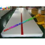 New White Inflatable Tumble Track , Gym Mat Inflatable Air Track For Sport Game for sale