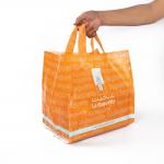Custom Printed Logo Poly PE Plastic Shopping Bag With Square Bottom for sale