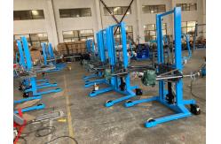 China 400kg 200 Litre Mobile Drum Lifter Stacker Lift Tilt Stock With Pedal Operated supplier