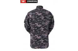 China Anti UV Army Camouflage Clothes With Zigzag Stitched Mandarin Collar supplier