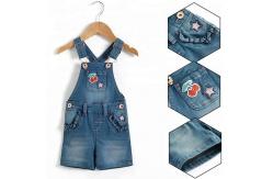 China Baby Girl Embroidery Denim Dungaree Shorts With Adjustable Strap Spring Summer supplier