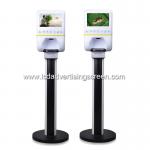Standing Plastic Android Advertising Screen Non Contact Automatic Spray Hand Wash Advertising Kiosk for sale