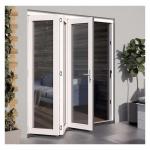 Powder Coated Aluminum Folding Door Double tempered glass Balcony Bifold Doors for sale