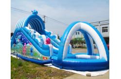 China EN71 Child Outdoor Inflatable Water Slides With Pool Jumping Bounce House supplier