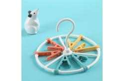 China 6 Clip Foldable Plastic Clothes Rack Round For Underwear Sock supplier