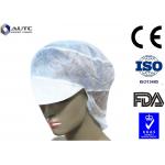 Peak Disposable Medical Caps Stitched Band Repels Fluids With Hair Net for sale