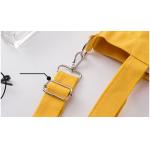Yellow / White / Black Canvas Shopping Bag With Detachable Shoulder Strap