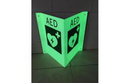 China V Shaped 3 Way Heart Sign AED Wall Mounted With Night Glow Painting supplier