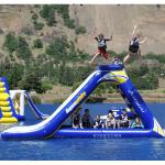 Commercial Grade Inflatable Water Park Freefall Slide FREE Boarding Platform for sale