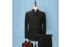 China wholesale custom slim fit mens chinese collar suit supplier