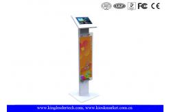 China Public Display Stands Anti Theft Ipad Kiosk Stand with Logo Panel , Rugged Metal supplier