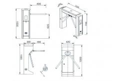 China LED Direction Guide Optical Turnstile Gate With Wheel Mechanism supplier