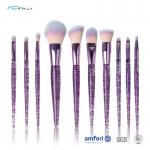10pcs Glitter Synthetic Travel Makeup Brush Set Eye Blending Brush for sale