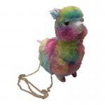 25cm 9.84i  Brown And Pink Tie Dye Alpaca Animal Shoulder Bag for sale