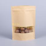 Food Grade Stand Up Zipper Pouch Bags , Kraft Paper Aluminium Foil Pouch With Window for sale