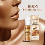 Organic Body Shimmer Oil Highlighter Makeup Glitter Body Glow Liquid Highlighter Cream
