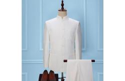 China wholesale custom slim fit mens chinese collar suit supplier