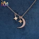 Boho Style Hypoallergenic Moon And Star Pendant Necklaces With 55CM Chain