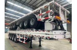 China 100T Maximum Load Capacity Flatbed Container Semi-Trailer with Mechanical Suspension supplier
