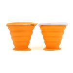 270ml Portable Collapsible Silicone Coffee Mug With Lid for sale