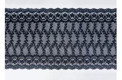 China Navy Floral Embroidered Nylon Mesh Lace Trim With Guipure Ribbon Azo Free supplier