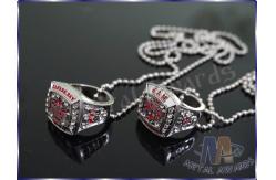 China Soft Enamel Zinc Alloy Ring Custom Championship Rings With Chain Nickel Plating supplier