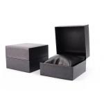 PU leather Custom Watch Box Packaging black Stripe Elegant