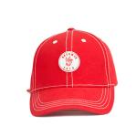Adjustable Fashion Style Customize Red 6-Panel Embroidery Woven Patch Logo Baseball Caps Hats for sale
